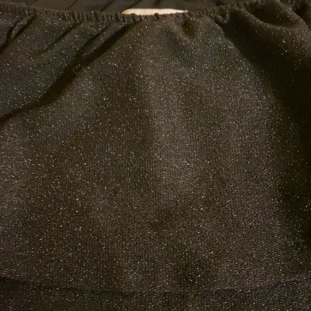 H&M Long Sleeve Black Sparkle Over Shoulder Top - Picture 6 of 8